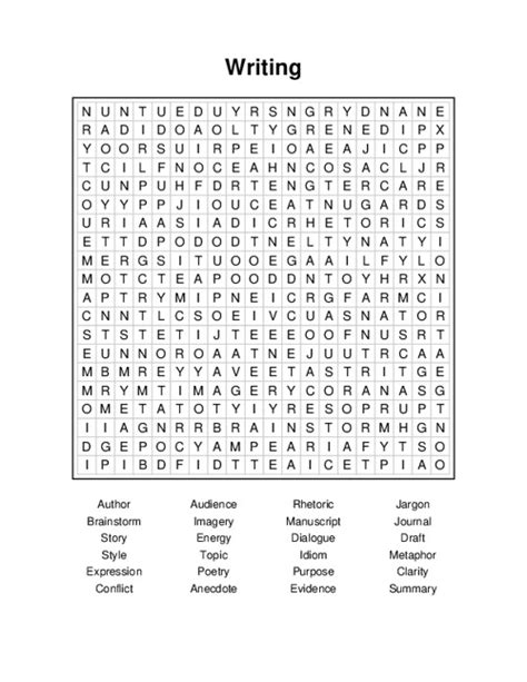 Writing Word Search