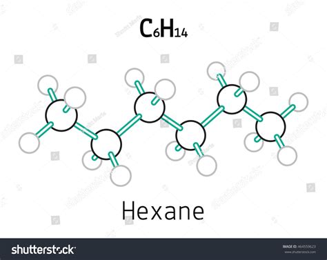 C6h14 Hexane Molecule Stock Vector Royalty Free 464559623