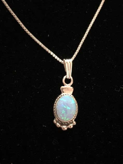 Blue Opal Pendant Necklace /opal Pendant Jewelry /handmade - Etsy