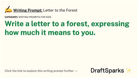 Writing Prompt: Letter to the Forest • DraftSparks