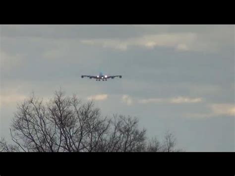 Korean Air A Airbus Landing On Runway L At Jfk Filmed With