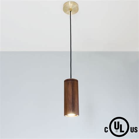 Modern Pendant Light Small Wood Cylinder Pendant Light