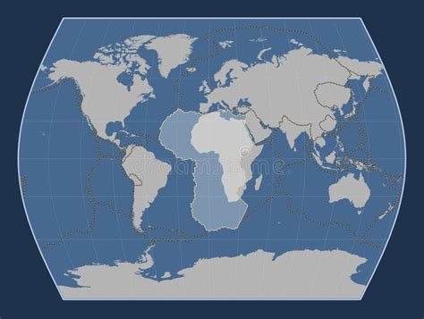 African Tectonic Plate. Contour. Times. Boundaries Stock Illustration ...