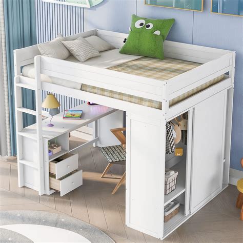 Amazon Harper Bright Designs Full Size Loft Bed With Stairs