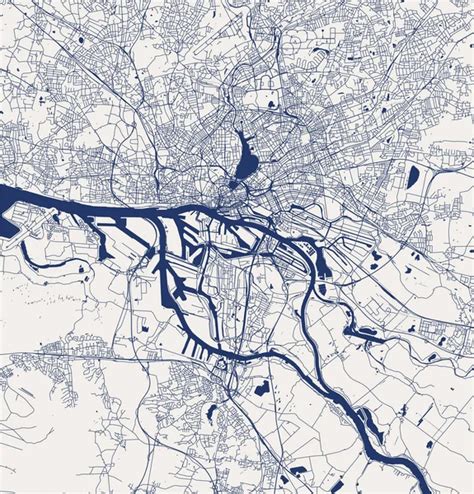 Mapa Vectorial De La Ciudad De Hamburgo Ciudad Libre Y Hanse Tica De