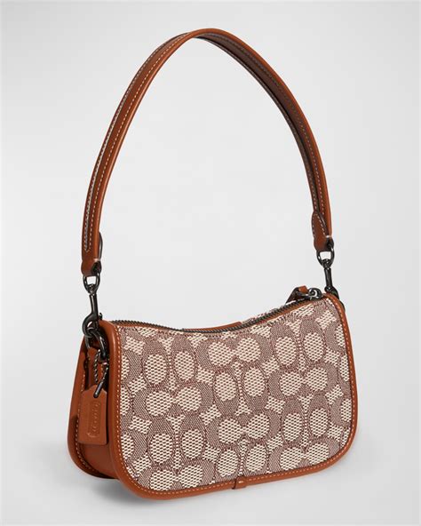 Coach Swinger 20 Signature Jacquard Varsity Patches Shoulder Bag