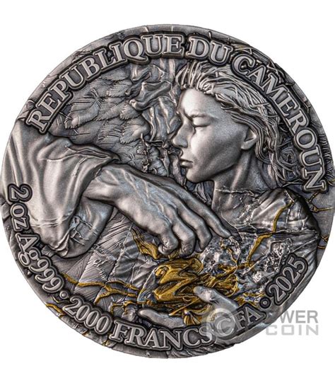 Archangel Remiel Oz Silver Coin Francs Cameroon