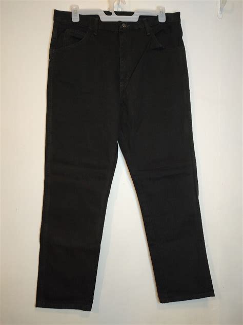 Men S Rustler Classic Regular Fit Straight Leg Jeans Black Waist