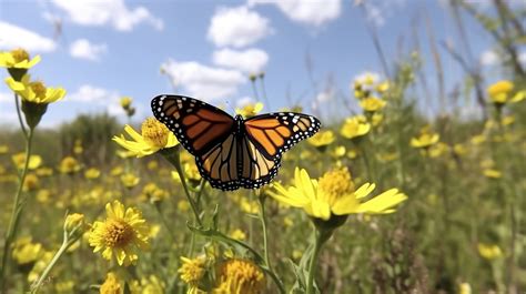 First Flight Of A Monarch Butterfly After It Emerges From Its Chrysalis