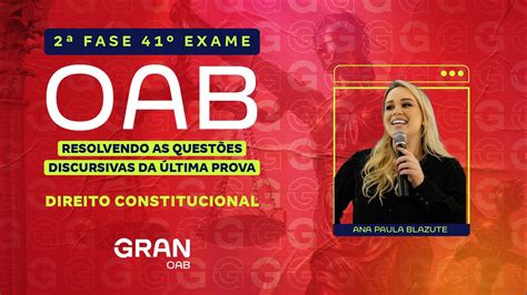 Fase Do Exame Oab Resolu O De Quest Es Discursivas Da Ltima