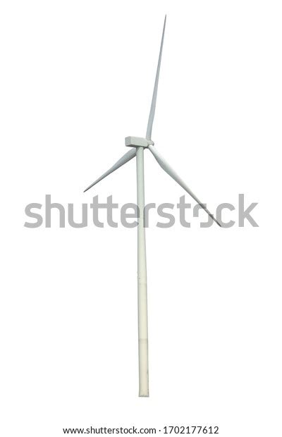 Wind Turbine Isolated On White Background Stock Photo 1702177612