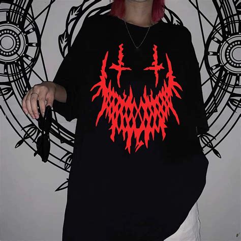 Camiseta Basica Camisa Smile Happy Haha Horror Punk Gotico Moda Japanese Unissex Malha Premium