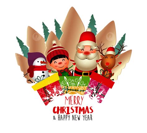 Happy Merry Christmas Vector Art Png Merry Christmas And Happy New