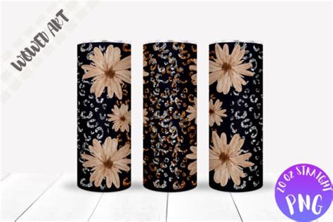 Flowers 20oz Skinny Tumbler Wrap Graphic By Wowed Art · Creative Fabrica