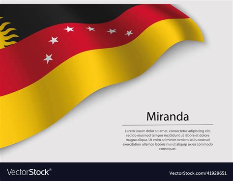 Wave flag of miranda is a state venezuela Vector Image