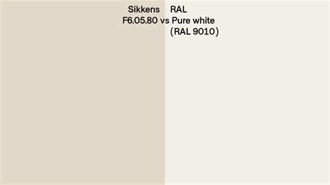 Sikkens F6 05 80 Vs Ral Pure White Ral 9010 Side By Side Comparison