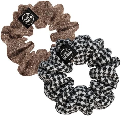 Invisibobble Duo Scrunchie Set Stoff Haargummi Schwarz Weiß Muster