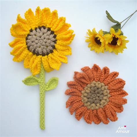 How To Crochet Sunflower Free Pattern Weave Crochet