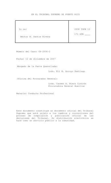 En El Tribunal Supremo De Puerto Rico Rama Judicial De Puerto Rico