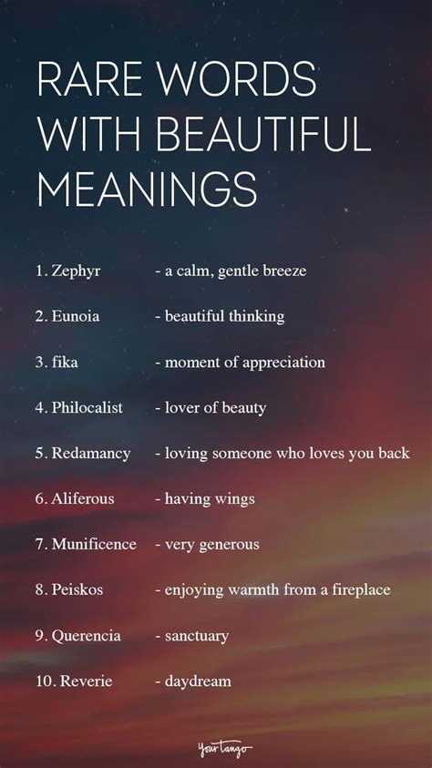 126 Rare Words With Beautiful Meanings Artofit