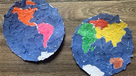 Montessori Planisphere Map Collage Arts And Crafts For Earth Day Youtube