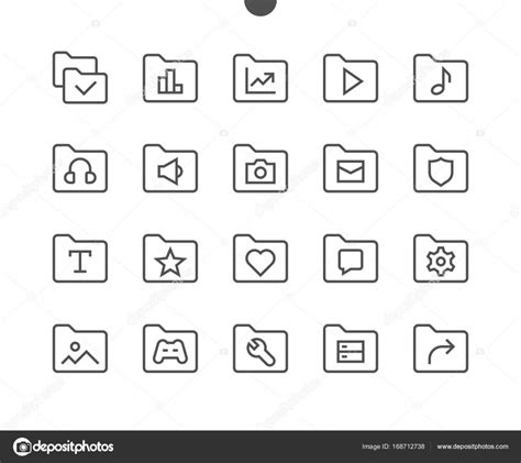 Iconos De L Nea Delgada De P Xeles De Iu Vector De Stock De