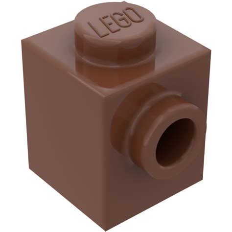 Lego Reddish Brown Brick X With Stud On One Side Brick