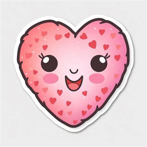 Premium Ai Image A Close Up Of A Heart Shaped Sticker With A Face