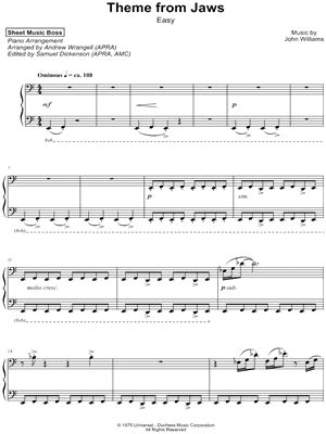 "Theme from Jaws" Sheet Music - 15 Arrangements Available Instantly - Musicnotes