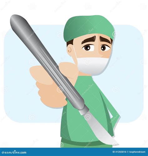 Cartoon Surgeon With Scalpel Stock Vector Image 41265816