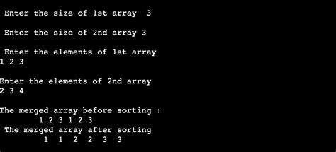 C Program To Merge Two Sorted Array In Ascending Order Coding Ninjas