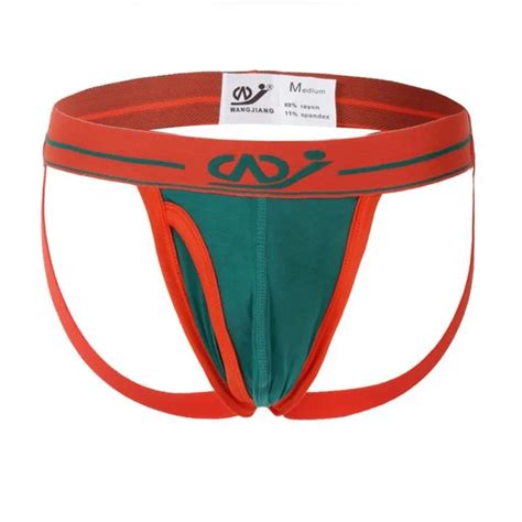 WJ Opening Sexy Jockstrap Modal Gay Underwear Men G String Thong Push Up Jock Strap Mens Thongs