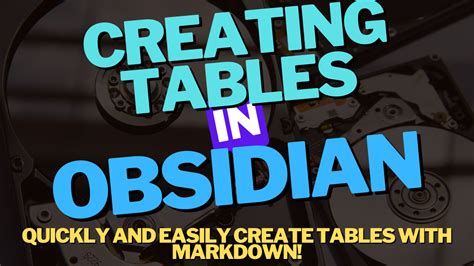 How To Create Tables In Obsidian Quickly Easily 2025