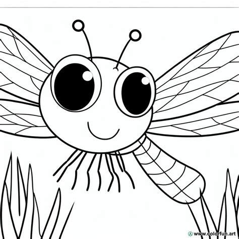 Coloriage d une libellule mignonne à Télécharger ou à Imprimer gratuitement