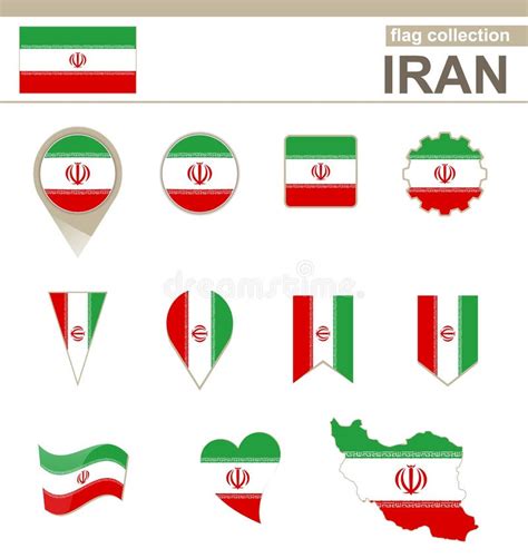 Iran Sammlung Von Vektorbildern Von Flaggen Der Welt Vektor Abbildung