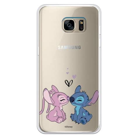 Funda Para Samsung Galaxy S Edge Oficial De Disney Angel Stitch Beso