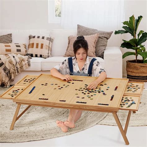 2000 Piece Portable Puzzle Table With Folding Legs 413x275 Wooden