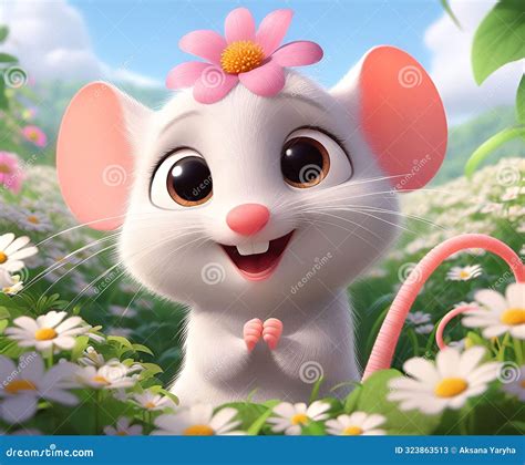 D Rendering Of A Cute Cartoon Mouse Character For Cartoon Stock