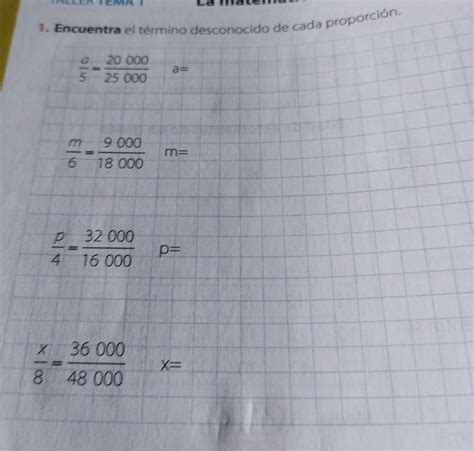 Encuentra El T Rmino Desconocido En Cada Proporci N Doy Puntos