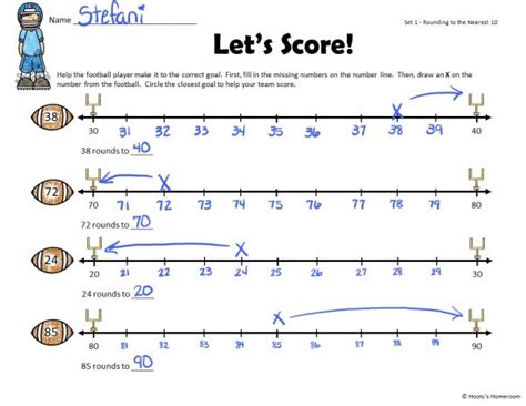 Number Line Rounding Worksheets