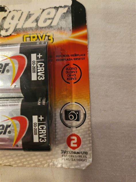 Pack Of 2 Energizer Lithium CRV3 Photo Battery 3 Volt Expired 03 2020