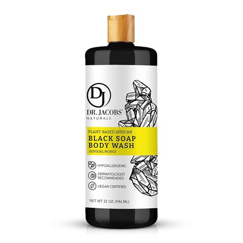 Dr Jacobs Naturals Authentic African Black Soap Body Wash All In One