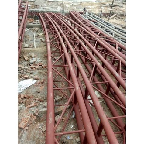 Mild Steel Pipe Truss Fabrication Works Mechnovel Infraprojects Id