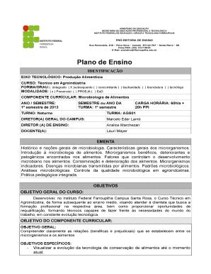 Fillable Online Sr Iffarroupilha Edu Br Plano De Ensino IDENTIFICAO