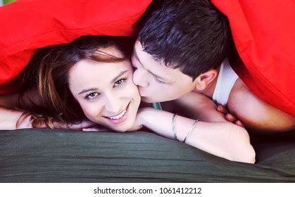 Happy Young Couple Bed Morning Stock Photo 1061412212 | Shutterstock