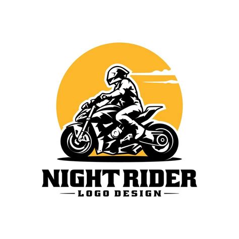 Biker Riding Motorcycle Logo Vector 12574865 Vector Art At Vecteezy