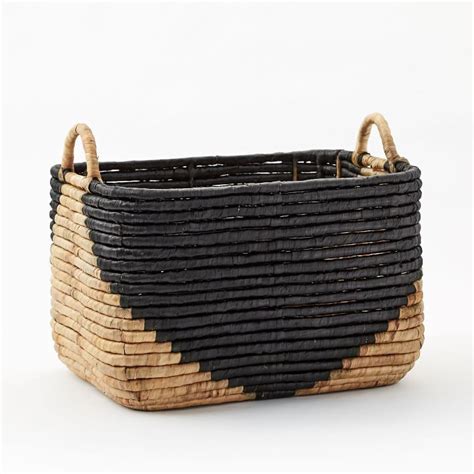 Woven Seagrass Baskets Natural Black West Elm Seagrass Basket