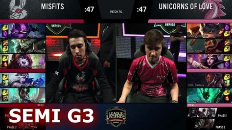 Misfits Vs Unicorns Of Love Game 3 Semi Finals S7 EU LCS Spring 2017