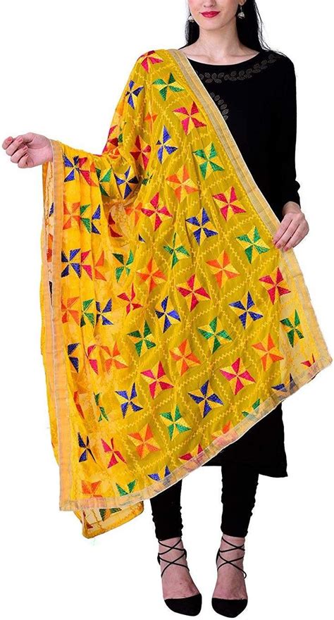 Phulkari Dupattas For Womens Hand Embroidered In Amritsar Punjabi