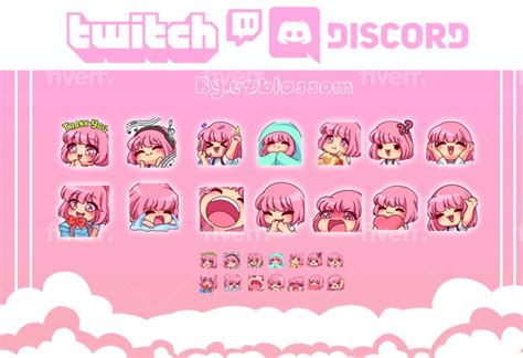 Create Cute Custom Twitch Emotes Sub Badges In 24 Hours By Ezblossom